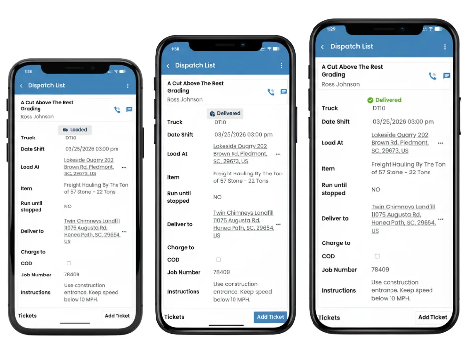 Driver App Loaded + Delivered + Completed Delivery