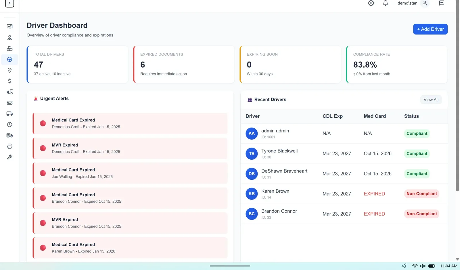 Driver Dashboard