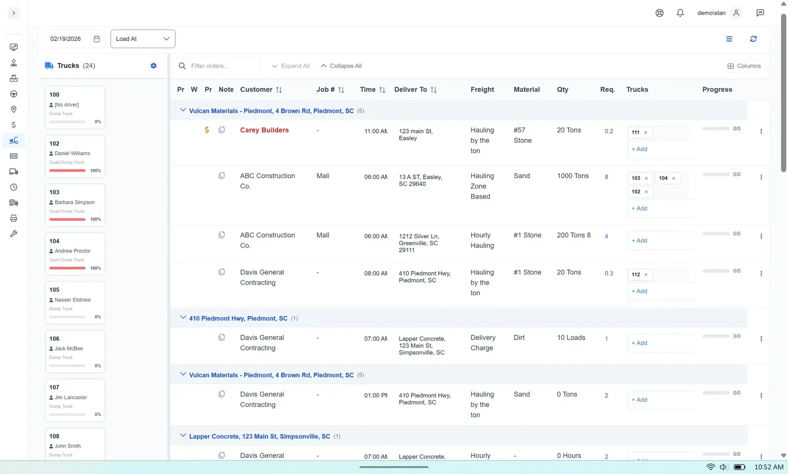 Schedule by Load At